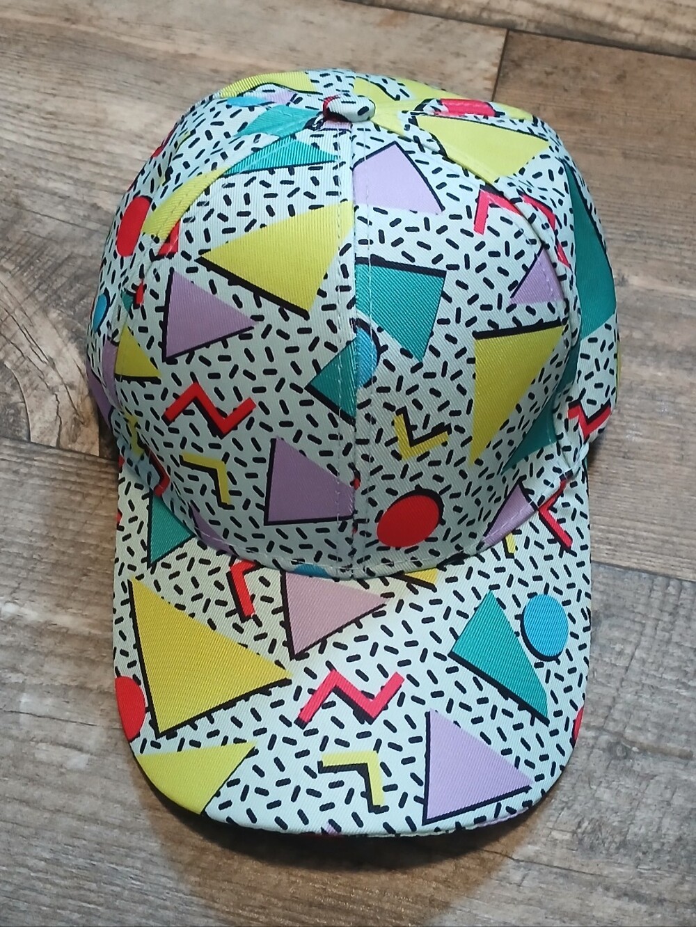 Retro Geometric Print Baseball Cap - Multicolor